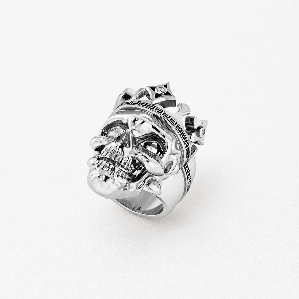 LIMITED EDITION SKULL KING SILVER WITH DIAMOND CROWN - product image