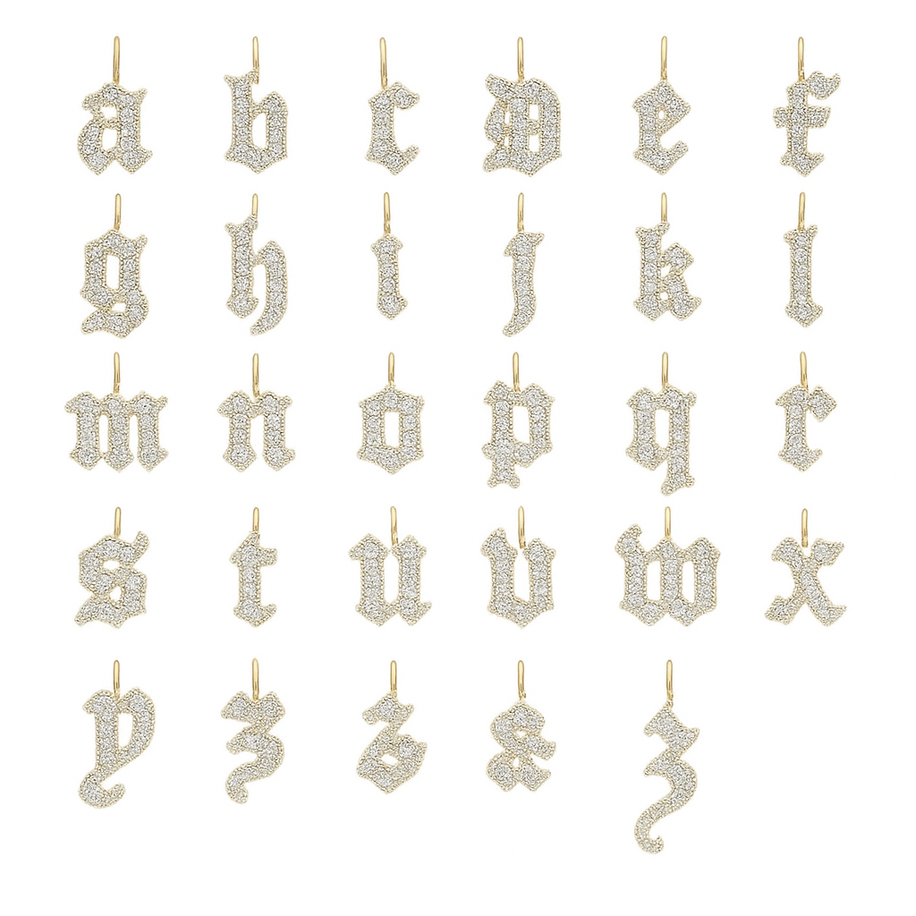 9ct Old English Letter Pendant Plus Complimentary Chain - product image