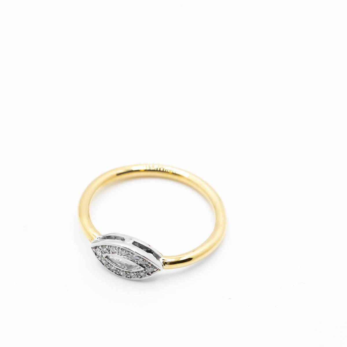 9ct Modern Gold Ring With Diamonds - product image