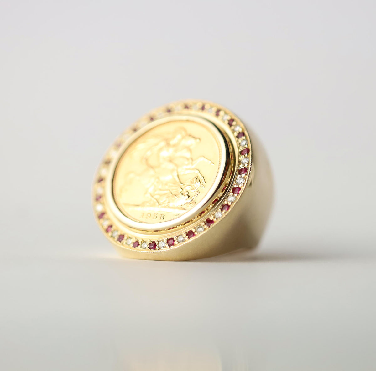 Full Sovereign Gold, Ruby & Diamond Ring - product image