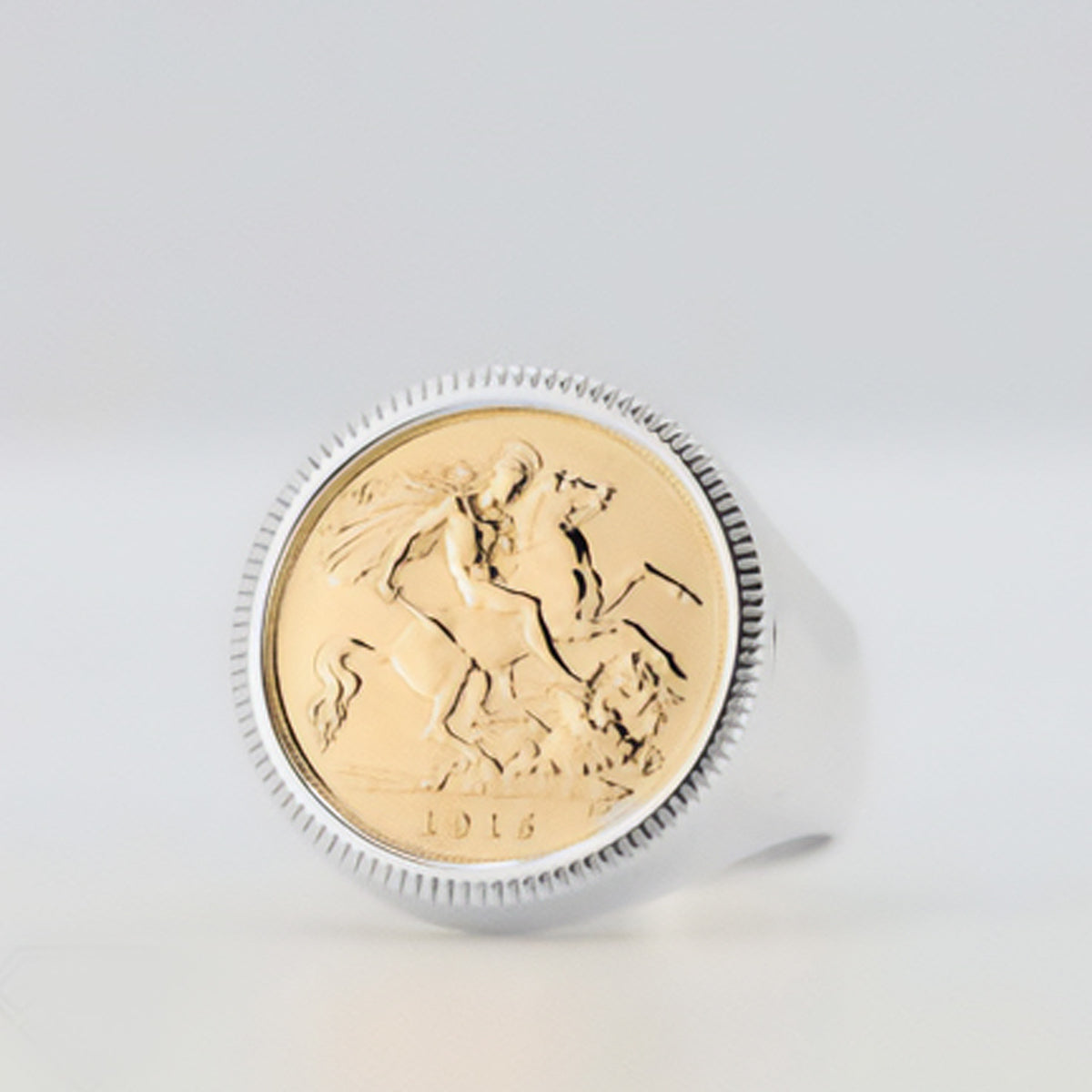 Half Sovereign Silver Ring New Model - product image