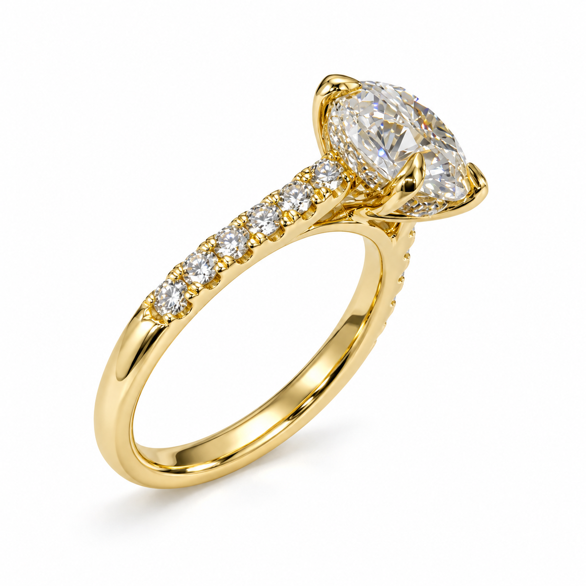 9ct Round Diamond Engagement Ring 3.49ct