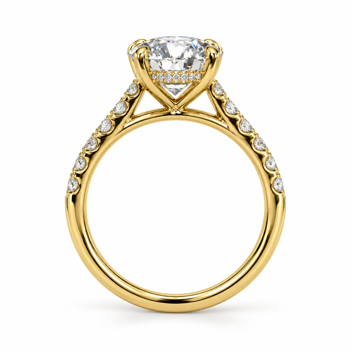 9ct Round Diamond Engagement Ring 3.49ct
