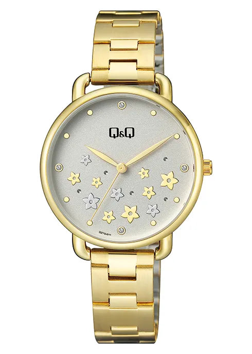 Q&Q Ladies Gold Floral Watch QZ79J011Y - product image