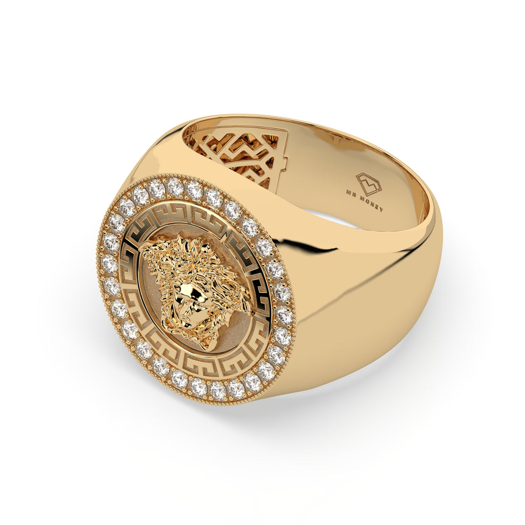 9ct Gold and Diamond Mythology Medusa Ring - additional view