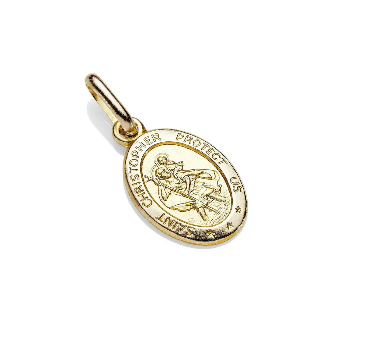 9ct Gold 28mm St Christopher Oval Pendant