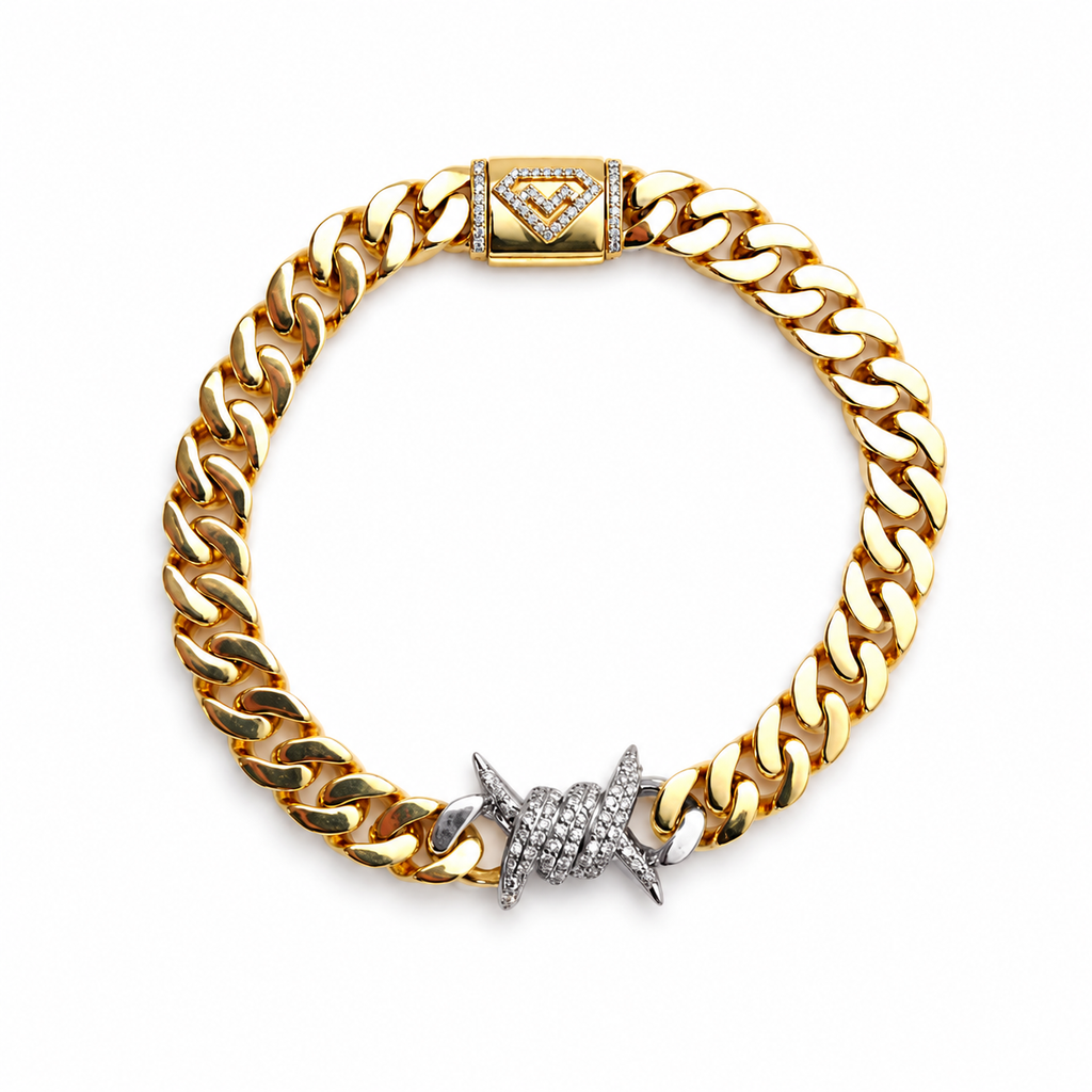 9 carat Ice Barb Curb Bracelet - product image