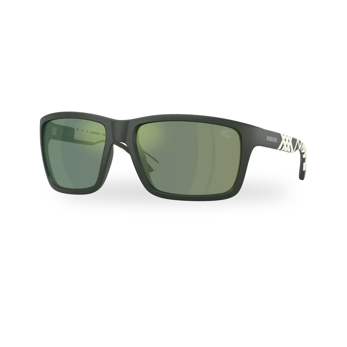 Burberry BE4483 Sunglasses in Matte Green with Green Mirror Petrol lenses - transparent supplier photo with soft shadow