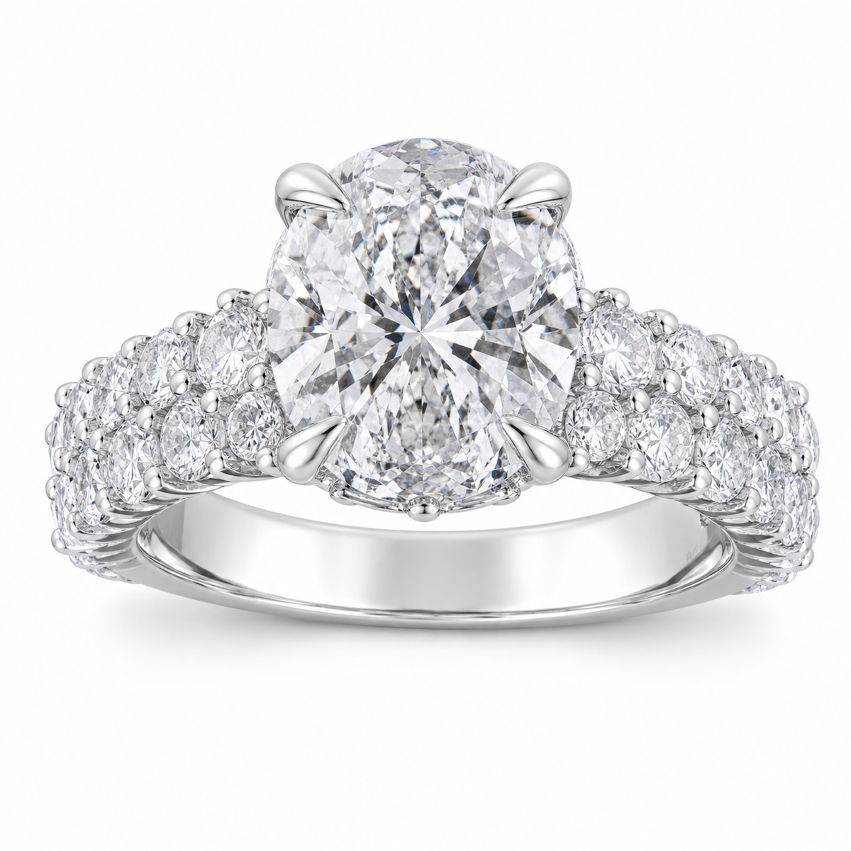Cluster Diamond Ring 5cts on white background