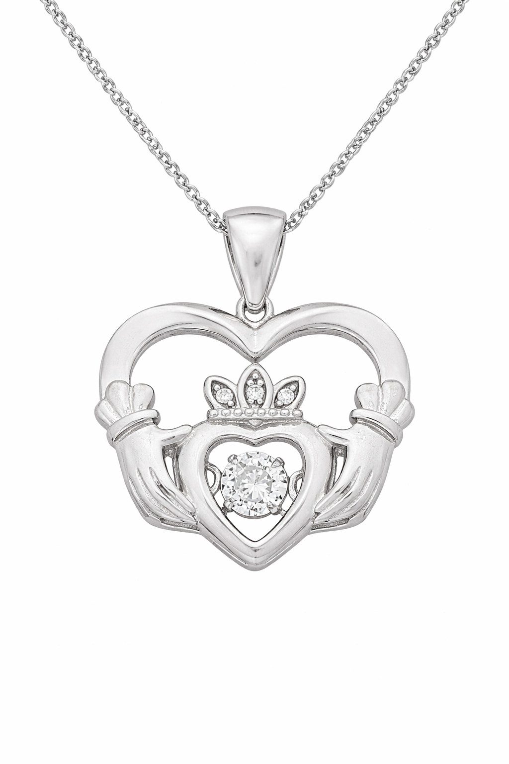 Dancing CZ Heart Pendant Necklace - product image