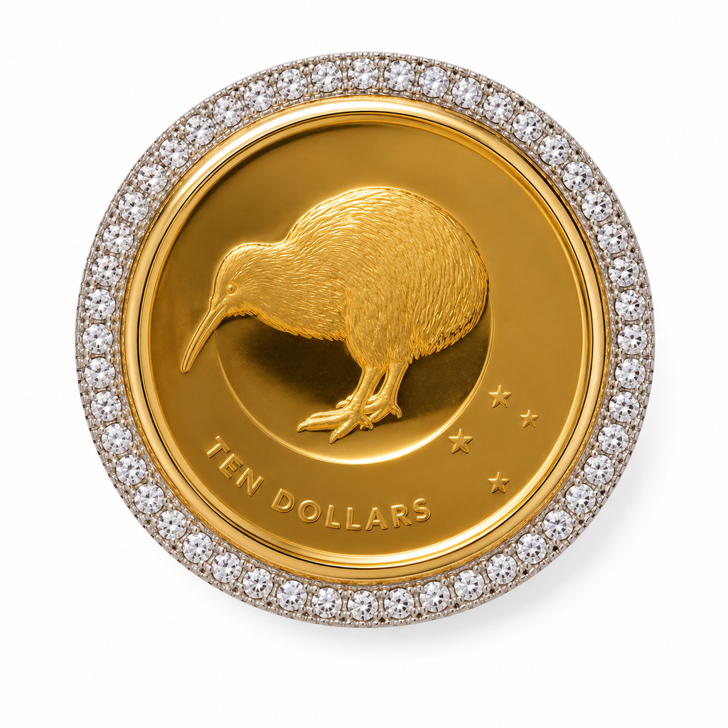 22ct Gold Kiwi Coin Diamond Ring - product image
