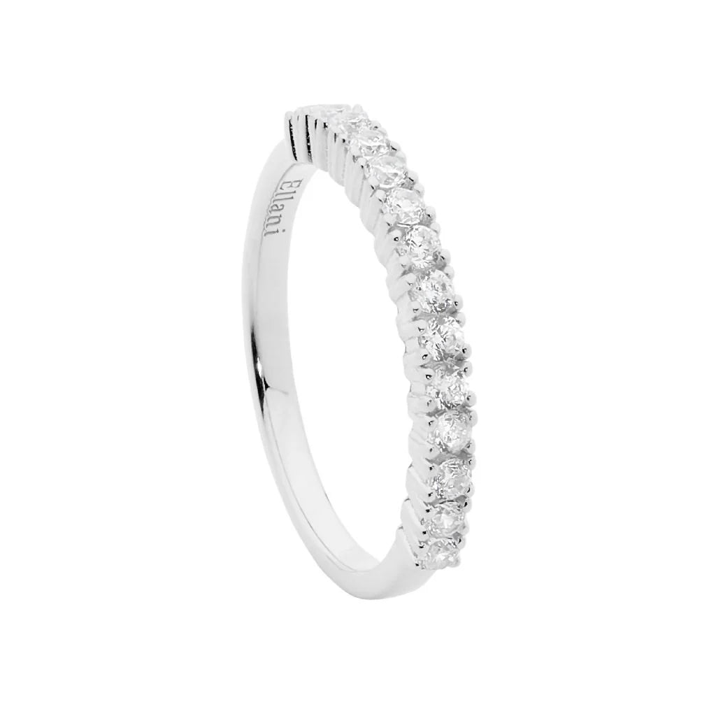 Ellani Sterling Silver Cubic Zirconia Single Row Ring - product image