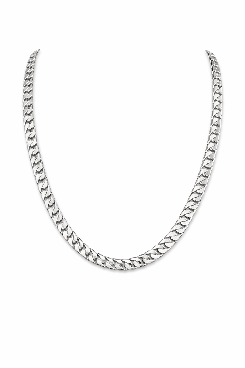 Sterling Silver Flat Curb Link Chain 10mm - product image