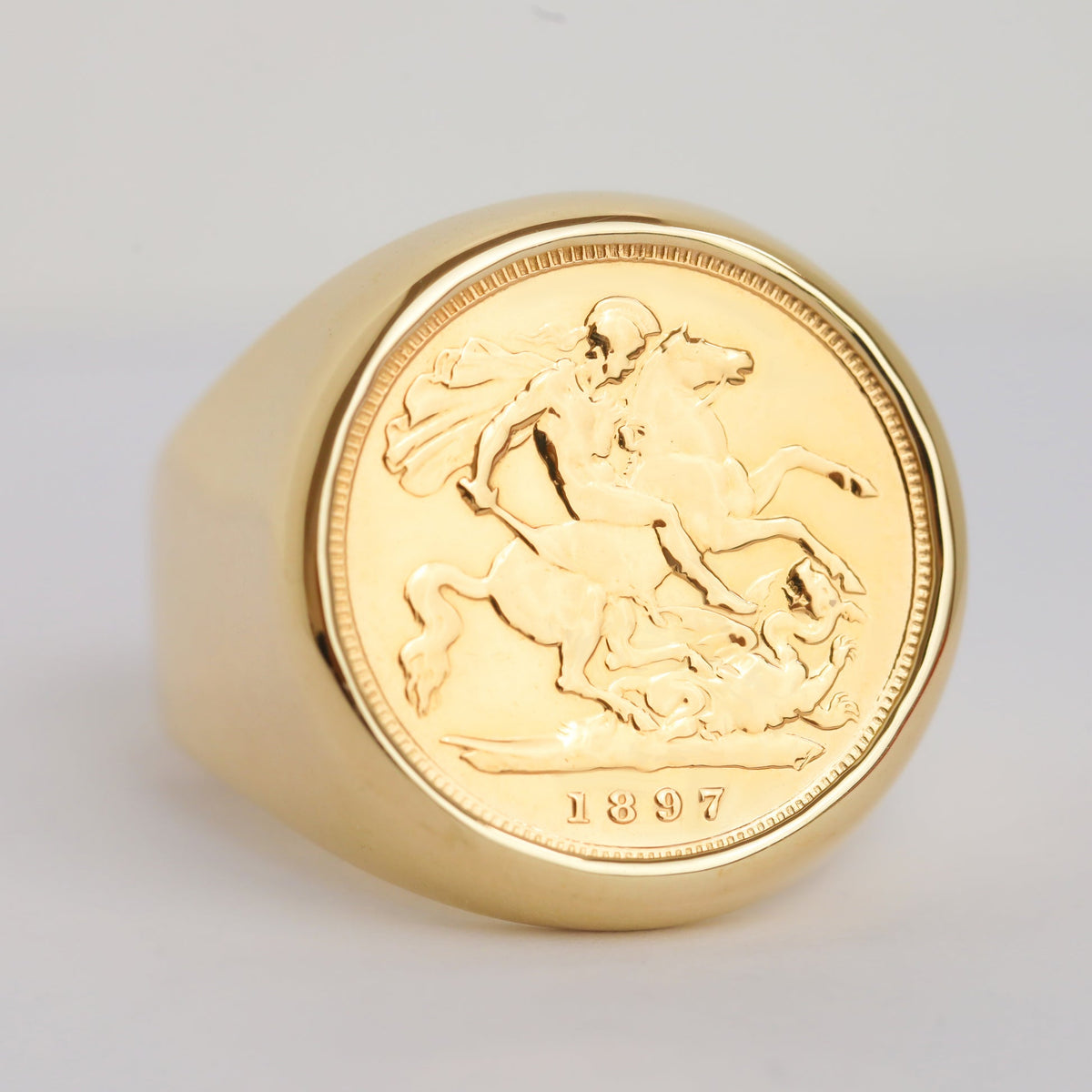 9ct Gold Plain Full Sovereign Ring - product image