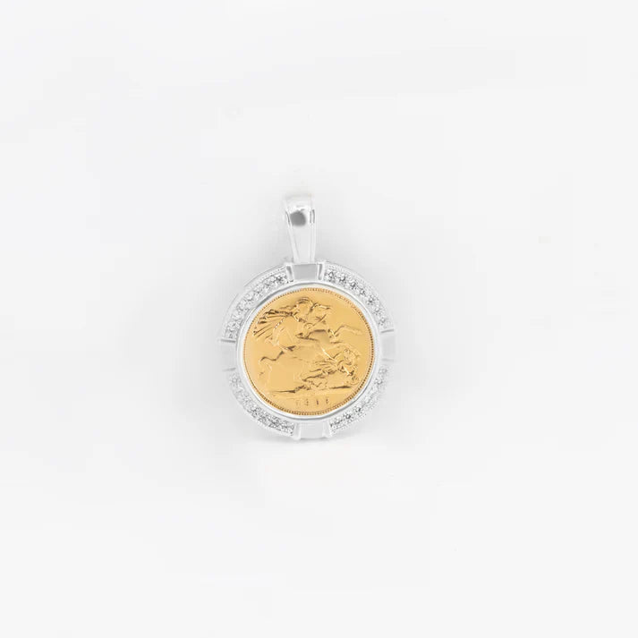 Half Sovereign CZ Pendant plus chain - product image