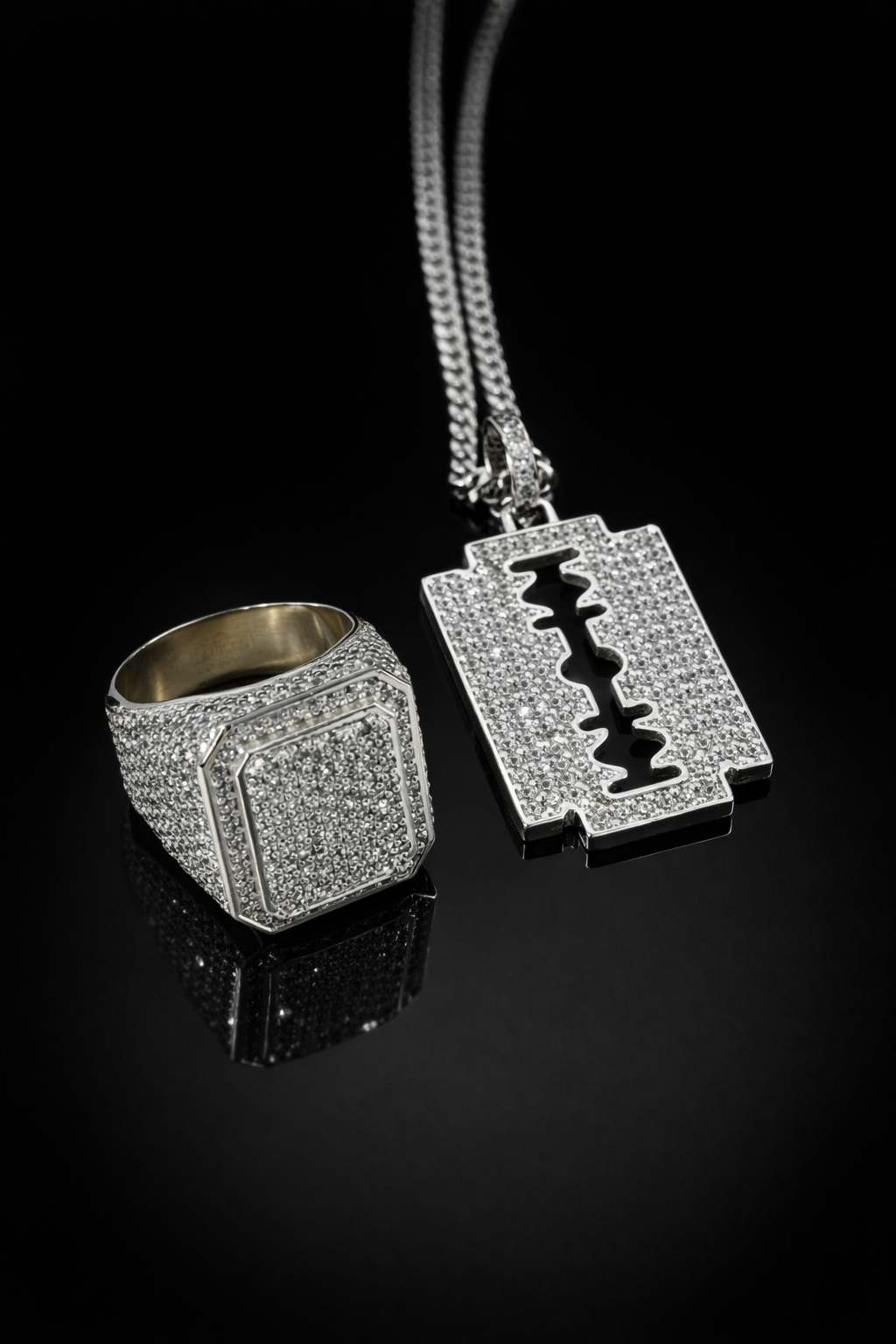Iced Out Set Ring and Pendant 925 - product image