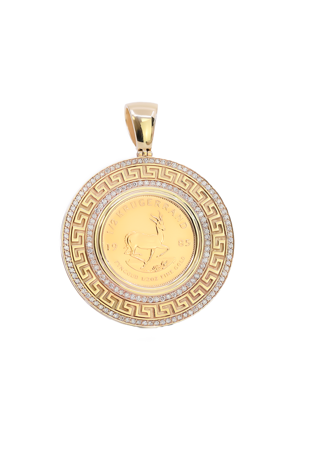 Large Krugerrand Pendant 1/2 OZ With Diamonds - product image
