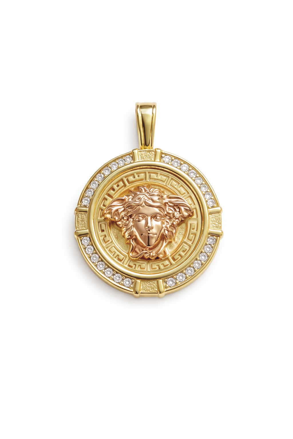 9ct Mythology Medusa Pendant Two Tone - detail view