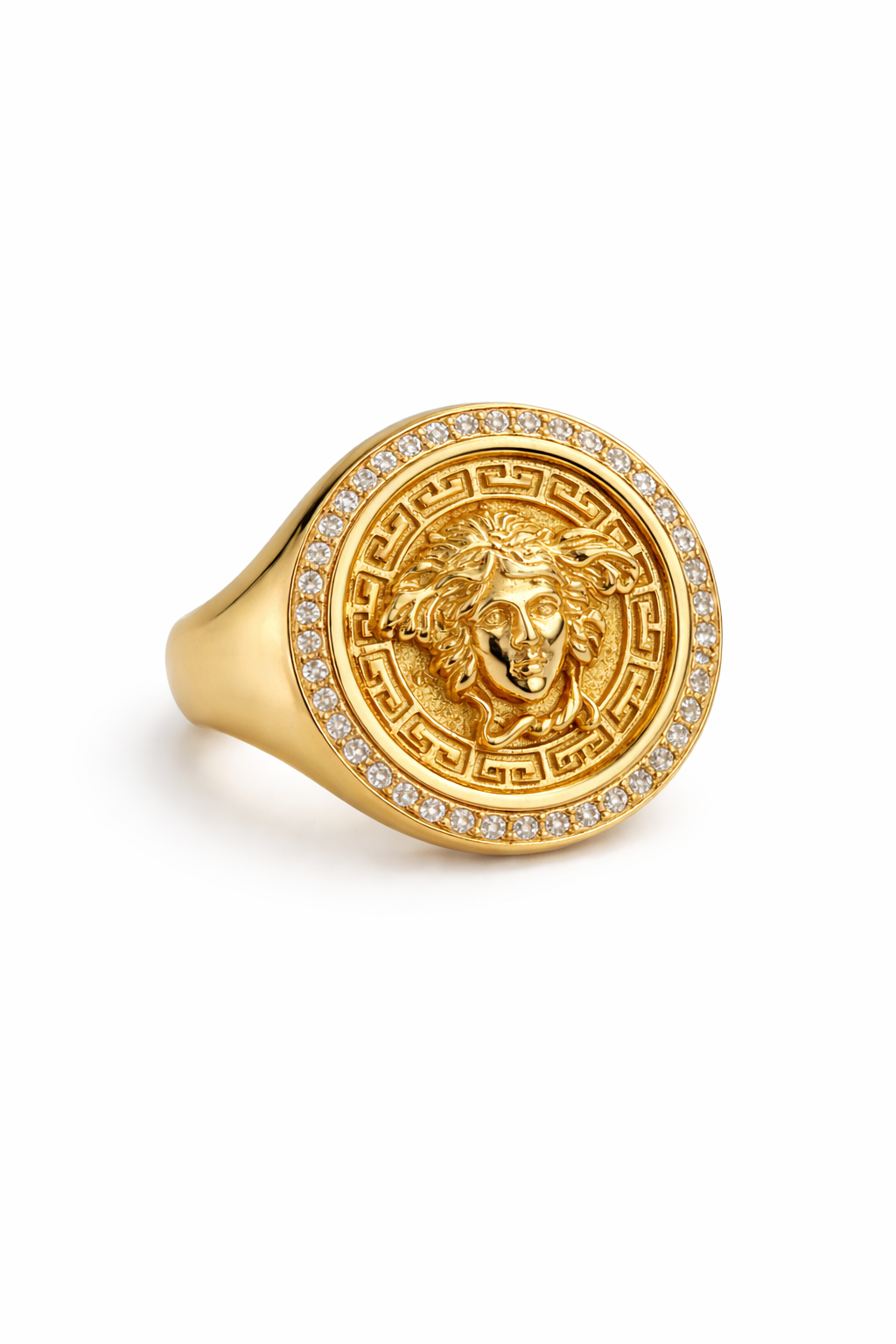 9ct Mythology Medusa Ring With Diamonds - detail view