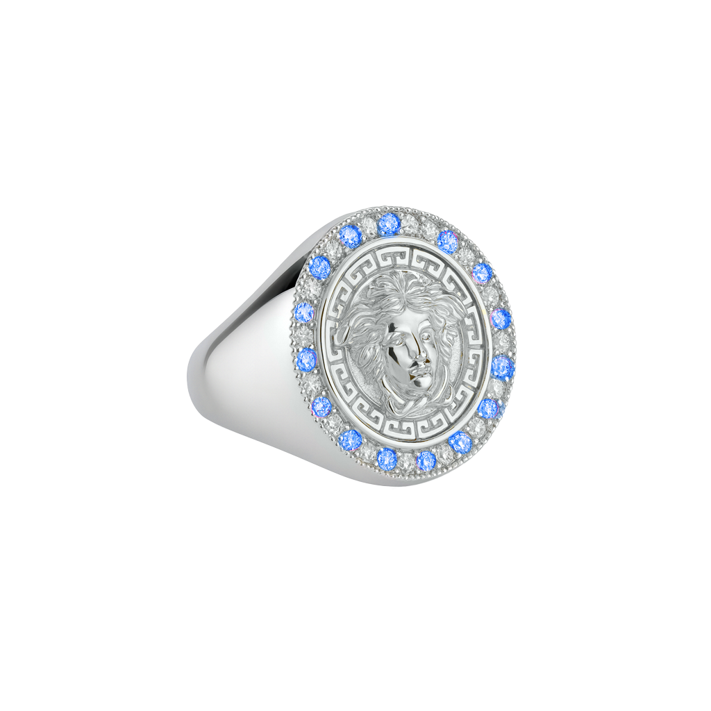 Sterling Silver CZ Mythology Medusa Ring - additional view