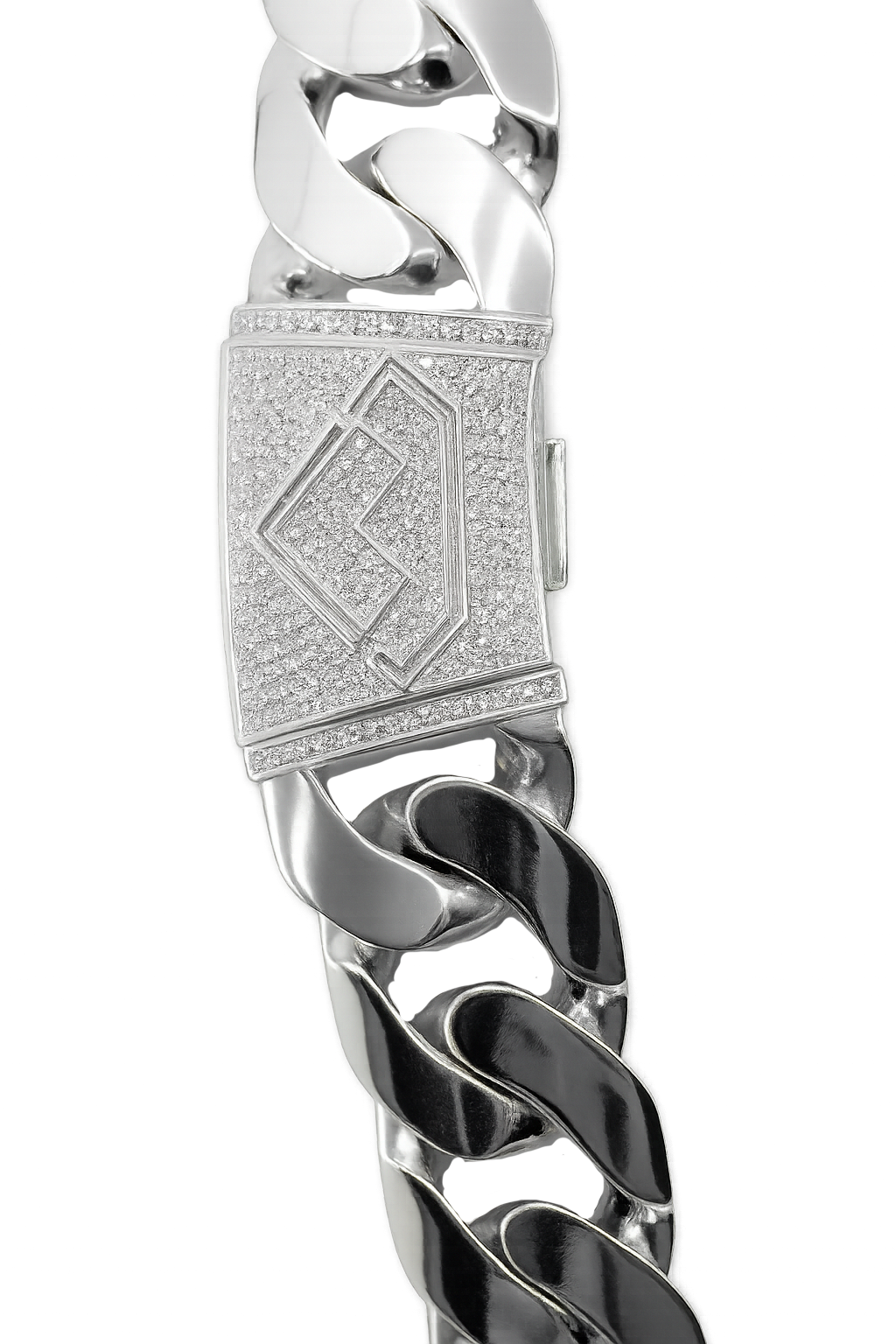 Silver Monster Chain 26mm With Custom Mr Money Clasp - detail view