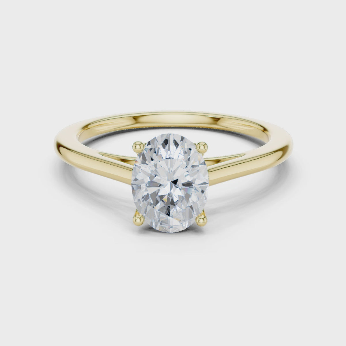 9ct Oval Cut Diamond Solitaire Ring