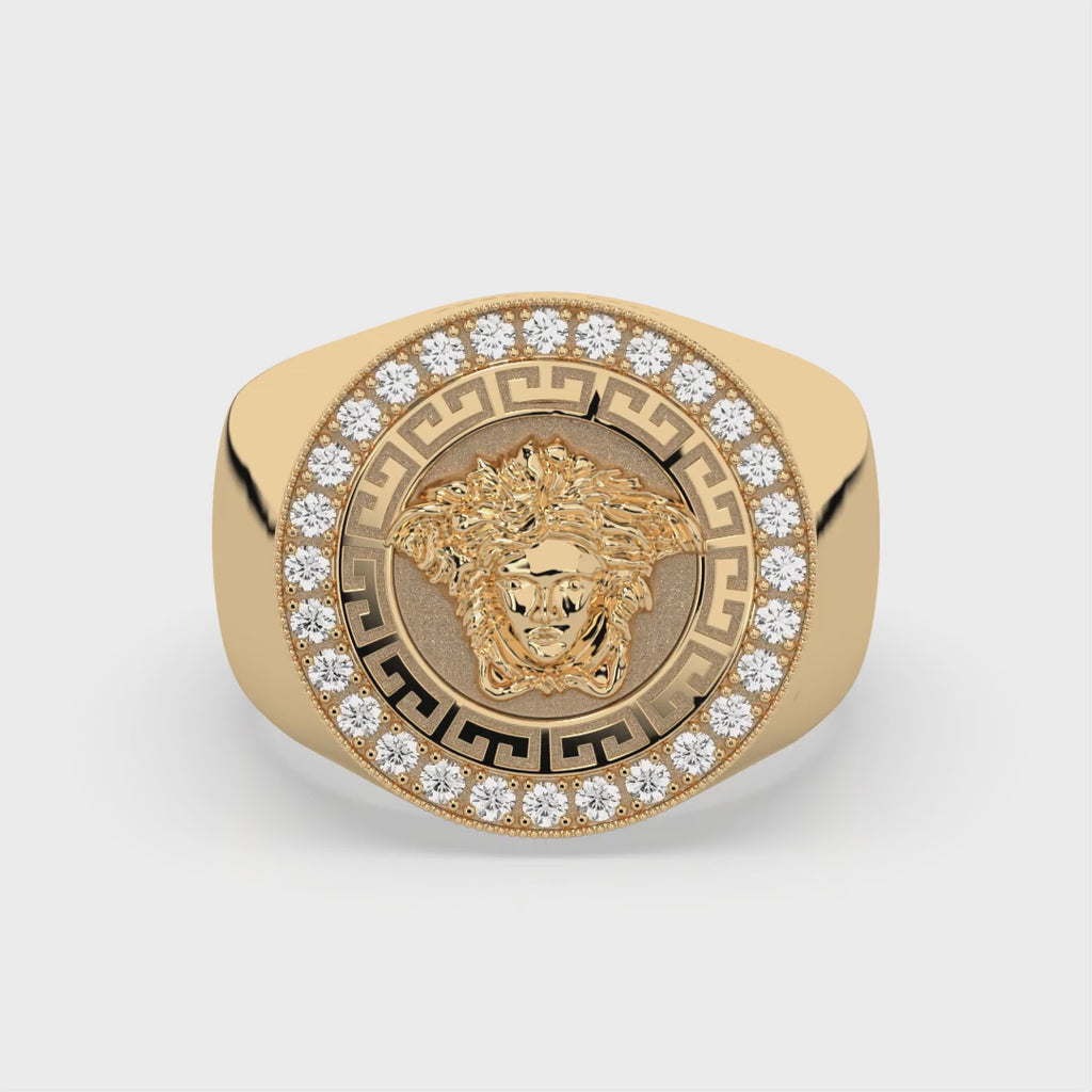 9ct Gold and Diamond Mythology Medusa Ring