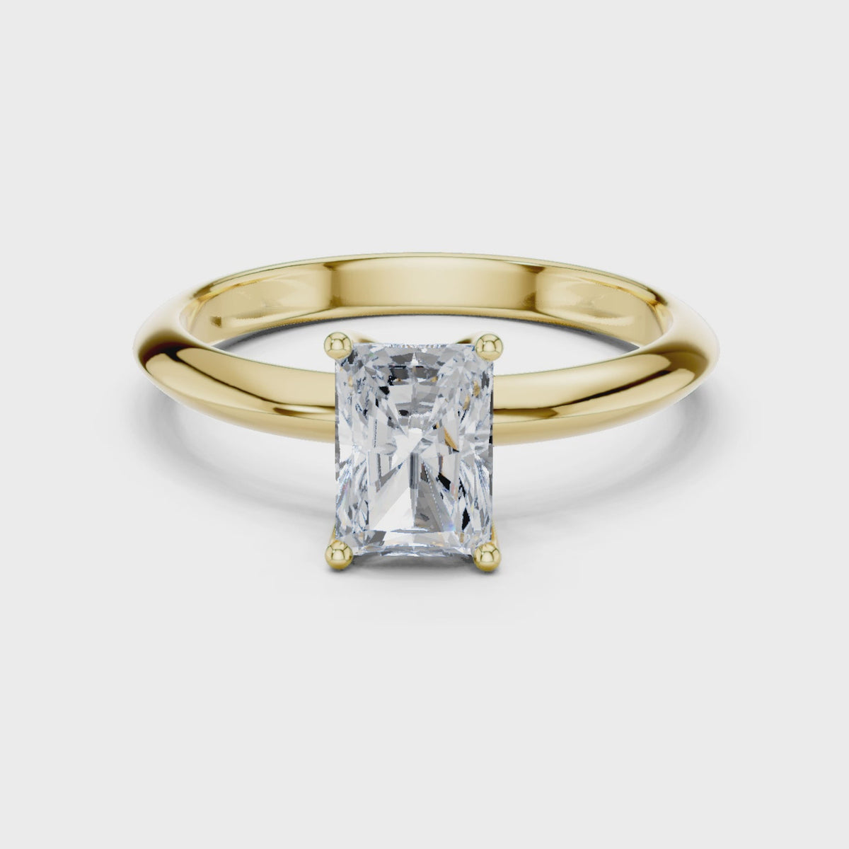 9ct Radiant Cut Diamond Solitaire Ring