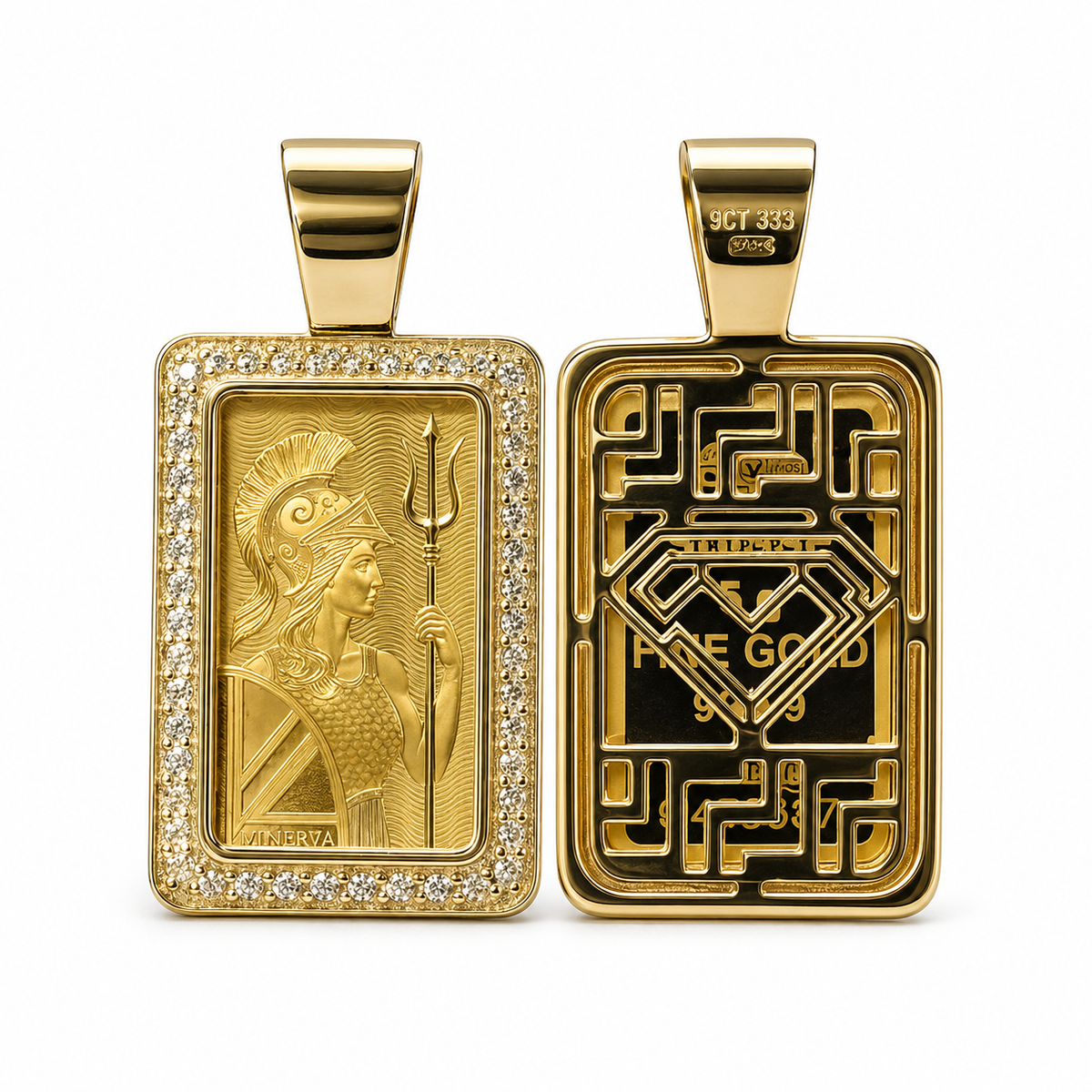 Britannia 5g Gold Bar with Diamonds Pendant - product image
