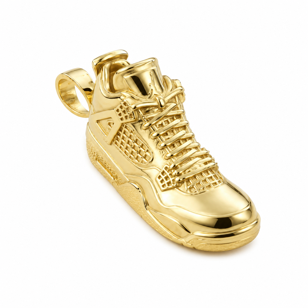 9ct Gold Jordan 4 Shoe Pendant - detail view