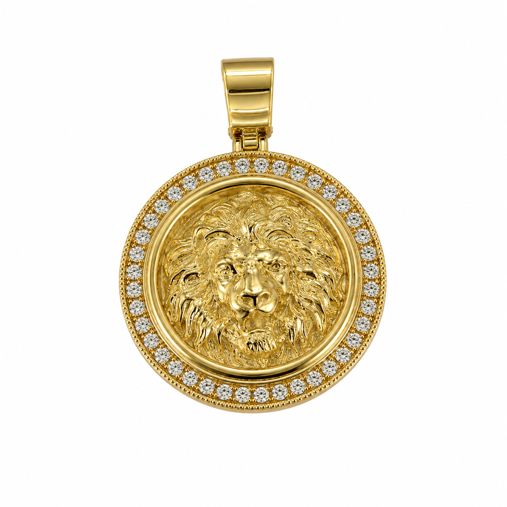 9ct Gold Lion Diamond Pendant - product image