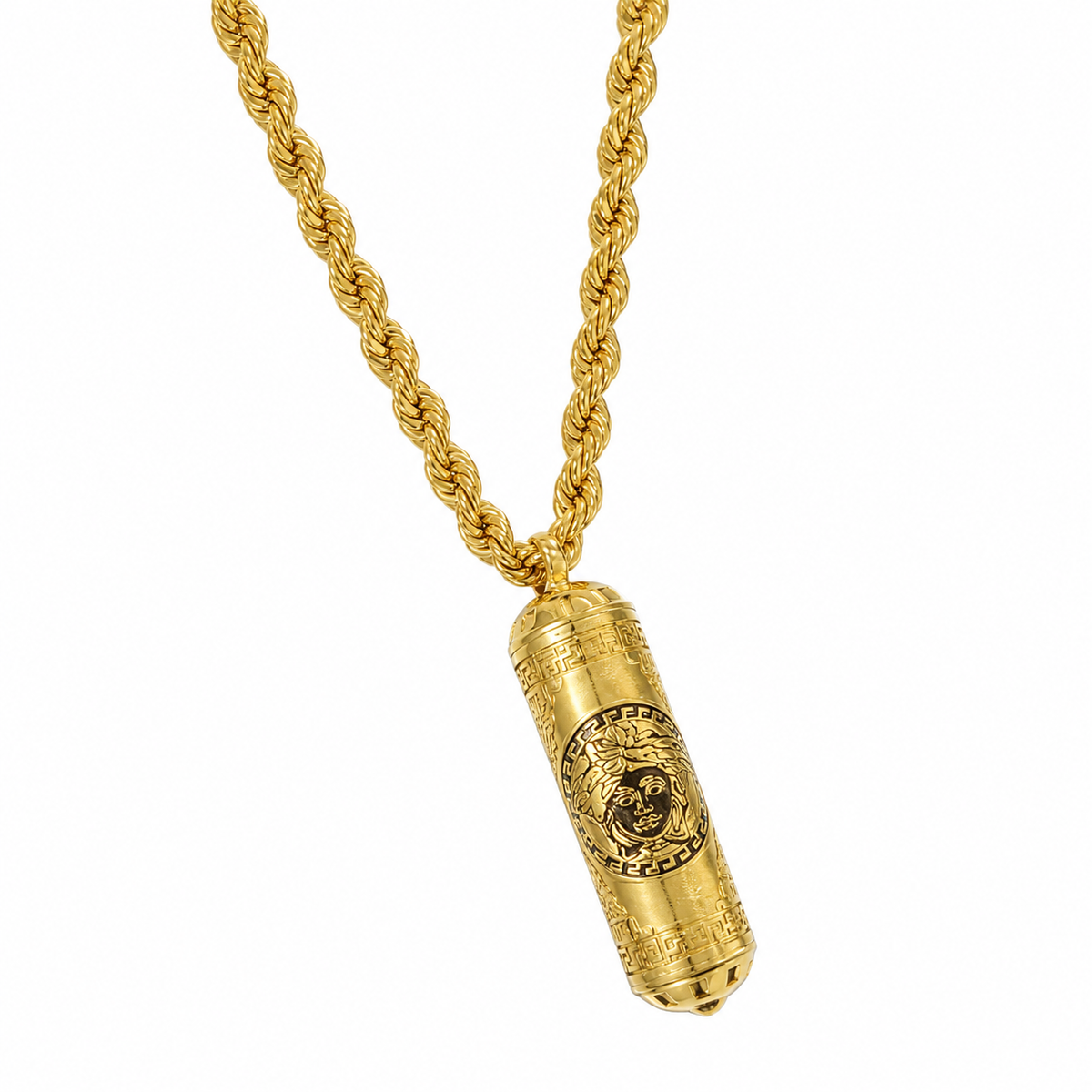 9ct Gold Mythology Medusa Tube Pendant - product image