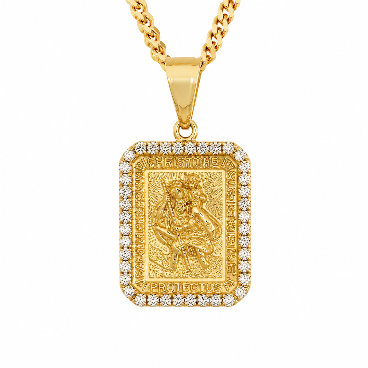 9ct Gold Saint Christopher Diamond Pendant 0.65ct - product image