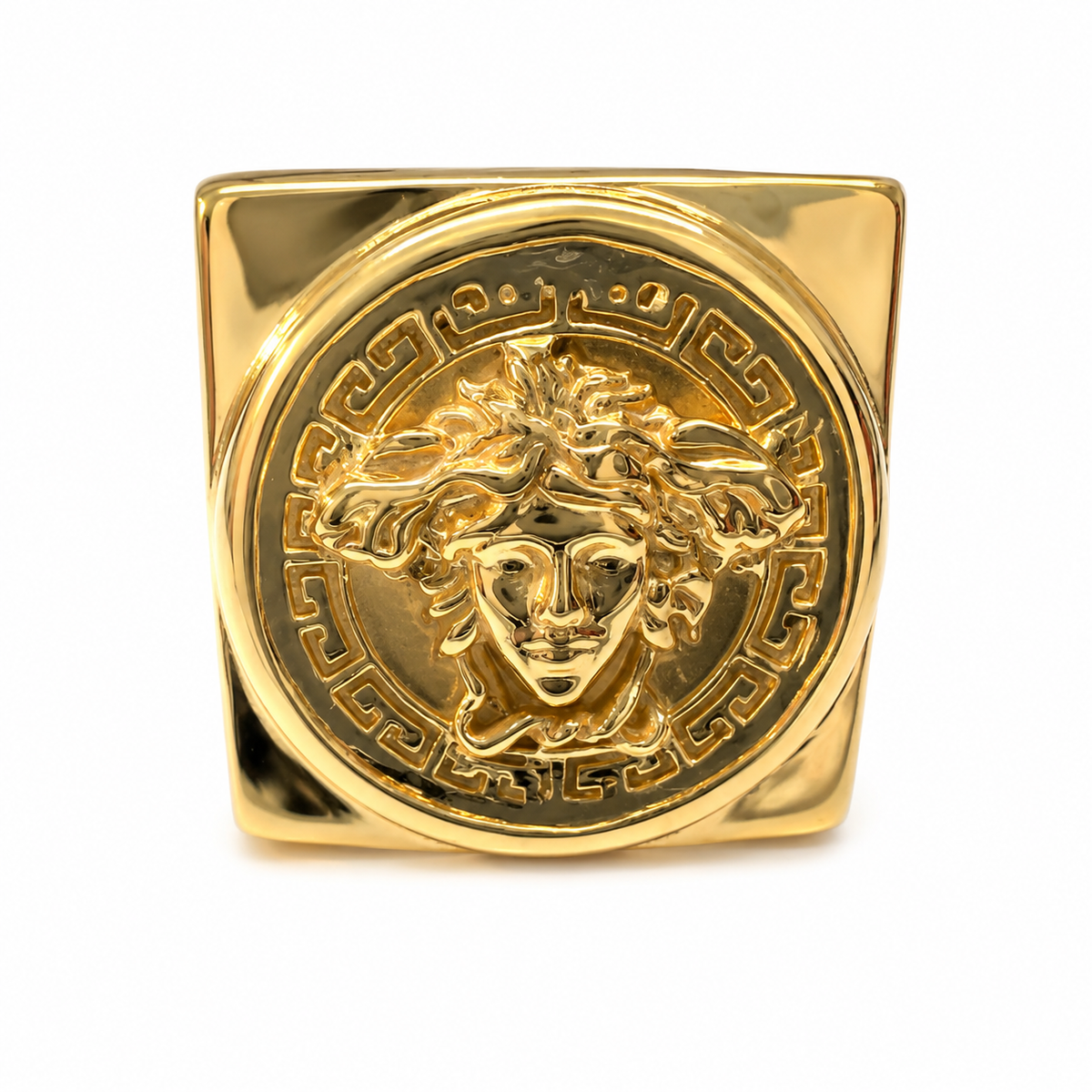 9ct Gold Square Mythology Medusa Ring - product image