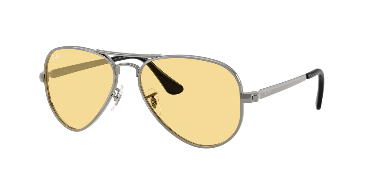 Ray-Ban RB3925 Aviator Max Sunglasses - Gunmetal / Yellow - original supplier photo