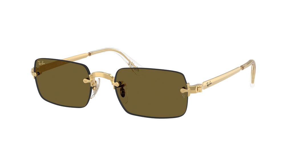 Ray-Ban RB3928 BY A$AP Rocky Sunglasses in Arista gold with Dark brown lenses - original supplier photo