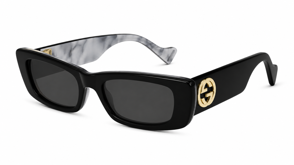 Gucci GG0516S Black Rectangle Sunglasses - front view