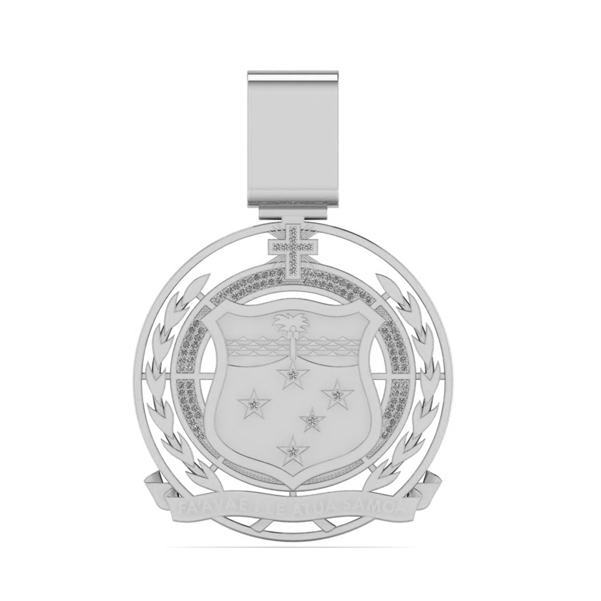 Samoan Large Sterling Silver Pendant detail 2