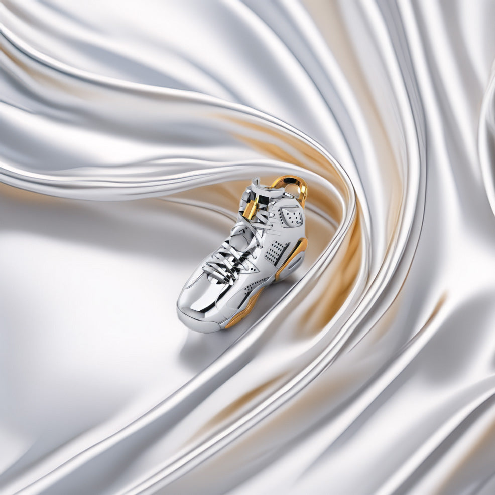 Silver & 9ct Gold Shoe Pendant + Chain Combo - product image