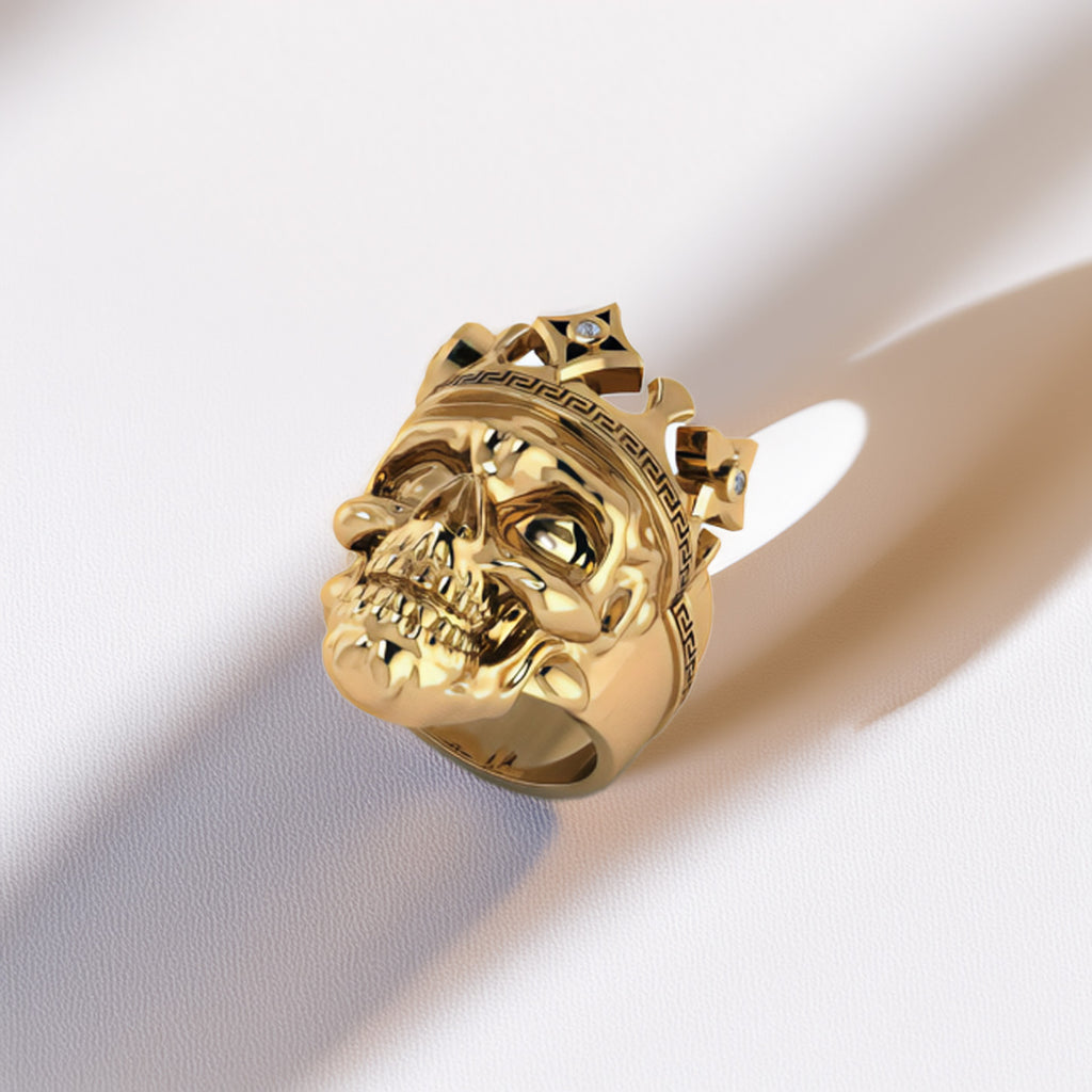 LIMITED EDITION 9CT SKULL KING RING WITH DIAMOND CROWN - product image