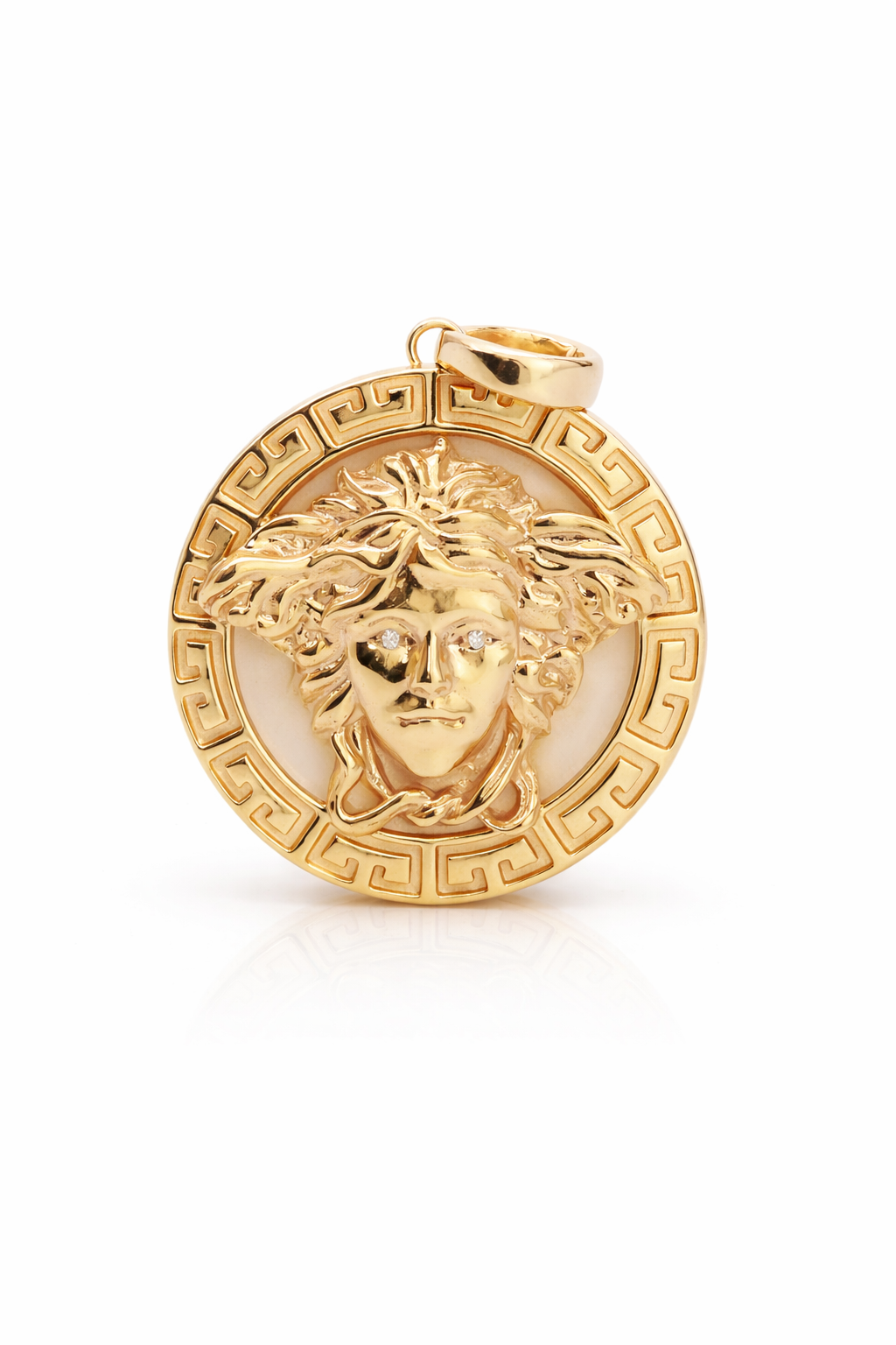9ct Gold Mythology Medusa Pendant - detail view