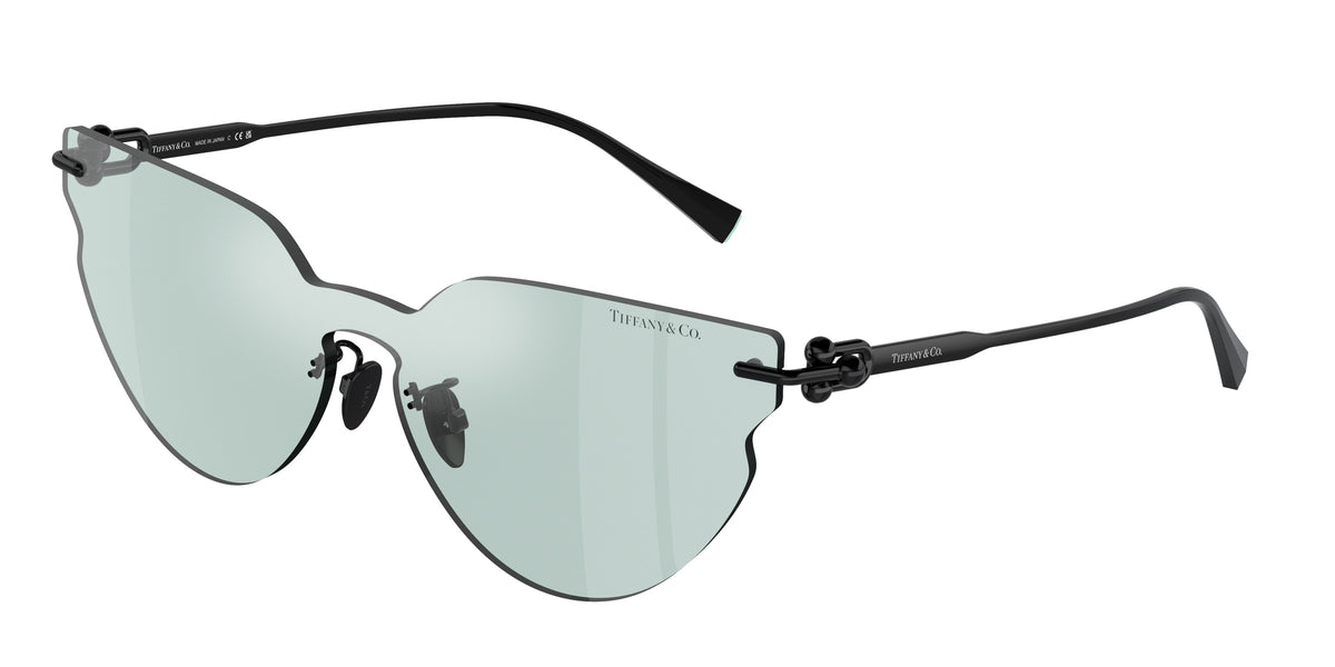 Tiffany & Co. TF3097TD sunglasses, Black frame and Azure flash silver lenses