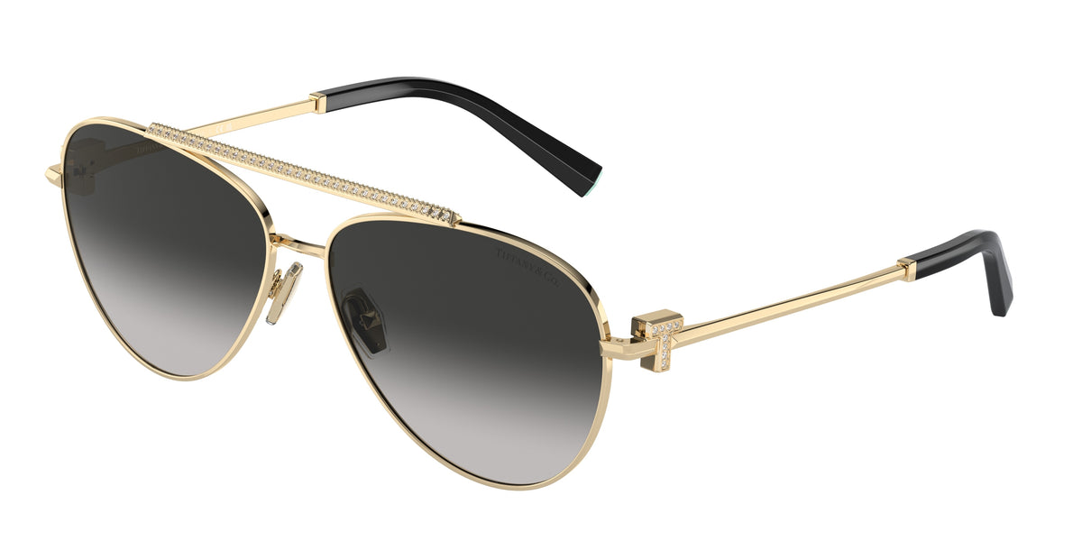 Tiffany & Co. TF3101B sunglasses, Pale Gold frame and Grey gradient lenses