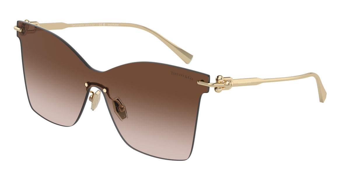 Tiffany & Co. TF3103K sunglasses, Pale Gold Plated frame and Brown gradient lenses