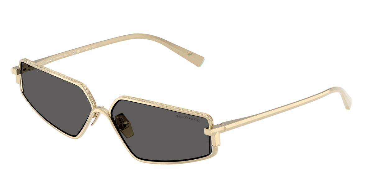 Tiffany & Co. TF3113KB sunglasses, Pale gold plated frame and Dark grey lenses
