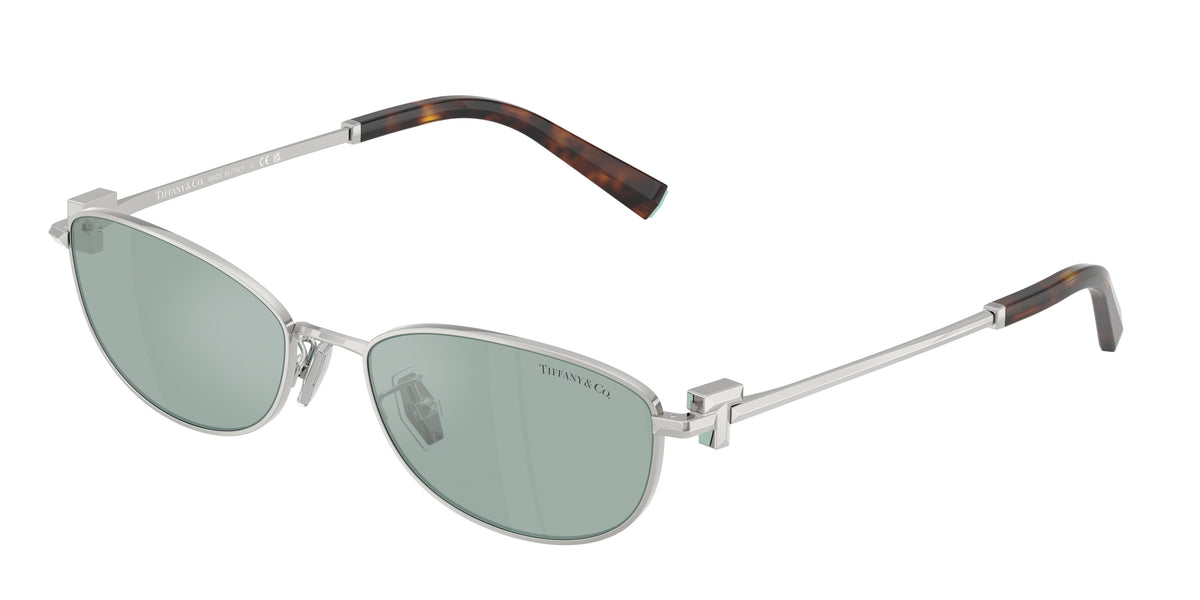 Tiffany & Co. TF3115 sunglasses, Silver frame and Light azure mirror silver lenses