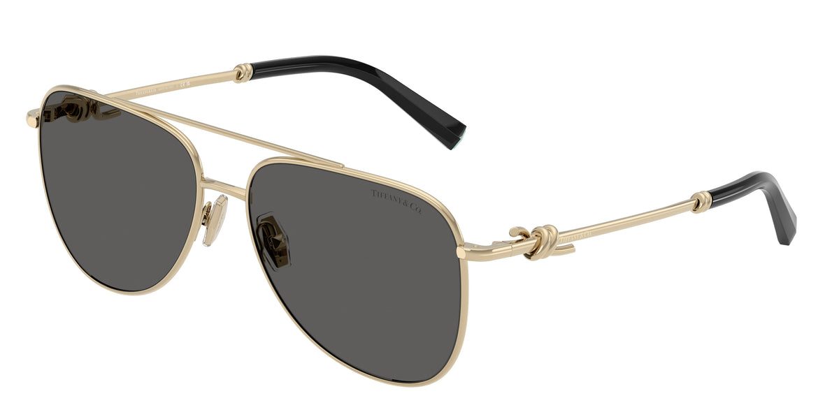 Tiffany & Co. TF3116 sunglasses, Pale gold frame and Dark grey lenses