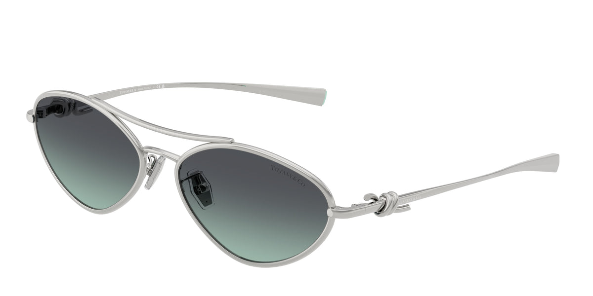 Tiffany & Co. TF3117 sunglasses, Silver frame and Azure/dark grey lenses