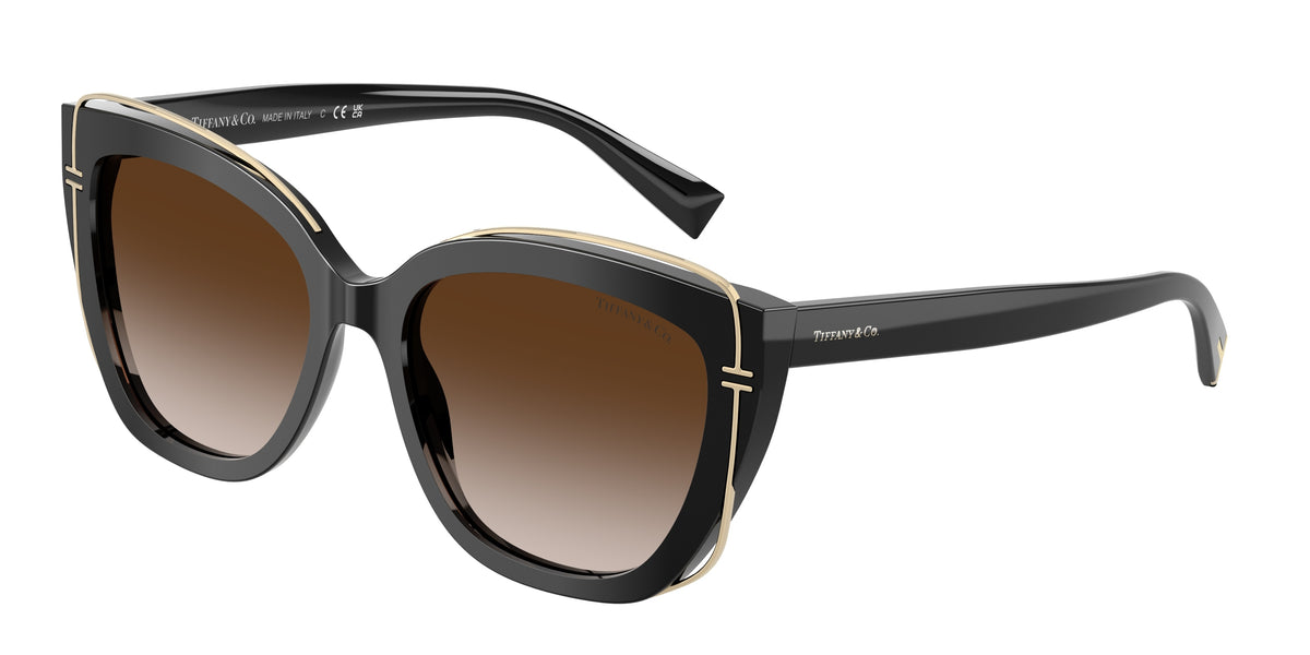 Tiffany & Co. TF4148 sunglasses, Black frame and Brown gradient lenses