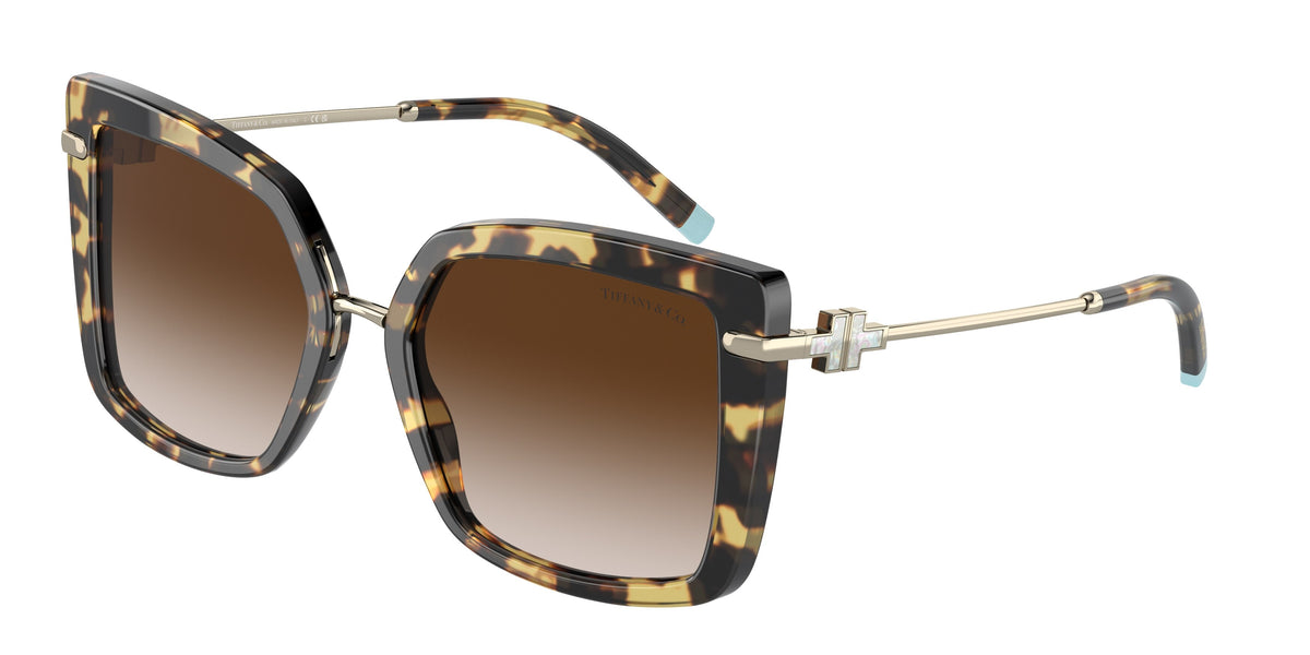 Tiffany & Co. TF4185 sunglasses, Yellow Havana frame and Brown gradient lenses